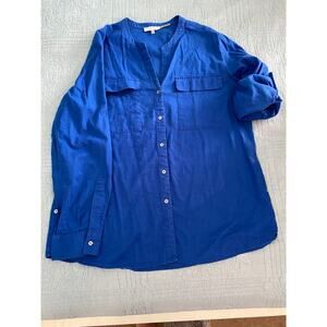 Womens Calvin Klein Button Down Blue Size Large